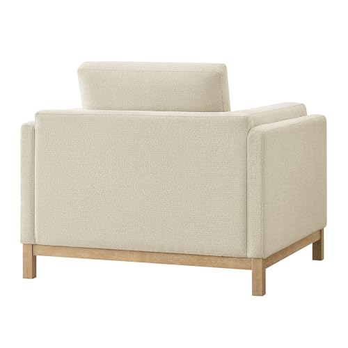 Sillón acogedor chenille marfil moderno miniatura 6