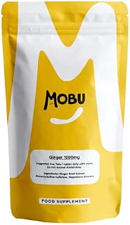 Ginger 1000mg 120 Tablets | Ginger Root Extract | Digestion, Travel Sickness & Joint Support | Letterbox Friendly | Vegan UK Made | GMP Approved | MOBU