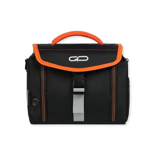 Image of Thermal Lunch Bag | Thermo-Grid Insulated, Water & Leak-Resistant, Easy to Clean | Lightweight School Lunch Box Bag with Shoulder Strap (Black)