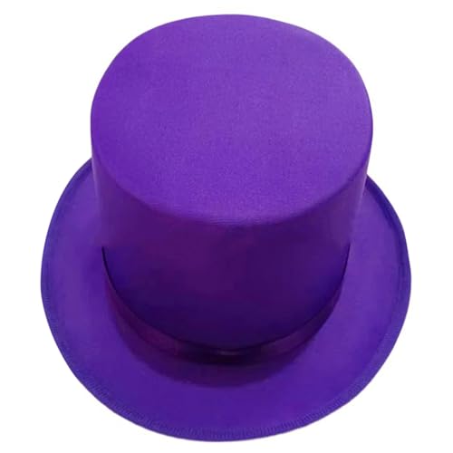 Male Flat Top Hat Gentlemen Carnivals Party for Teen Casual Winter Autumn Festival Magicians for Male Sho Purple