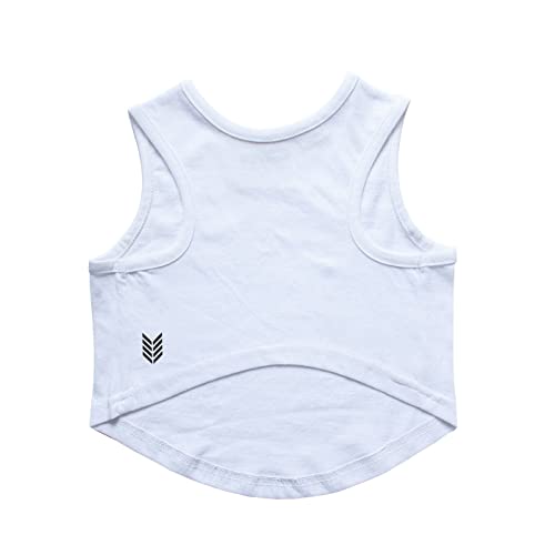Image of Ruse Home is Where the Dog is Printed Dog Round Neck Sleeveless Vest Tank T-Shirt /Tees Apparel /Clothes /Tees Gift for Dogs (White /XXL (Saint Bernard, Great Dane etc.)