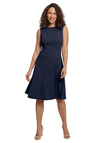 London Times Women's Perfect Versatile Scuba Crepe Fit & Flare Dress Event Guest of Occasion Office Career