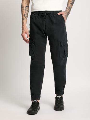Image of Men's Navy Slim Fit Casual Cargo