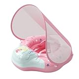 Parlayildiz ベビースイミングフロート, 取り外し可能なキャノピー付きベビープールフロート, 調整可能な安全シート UVカット機能 幼児向け夏用