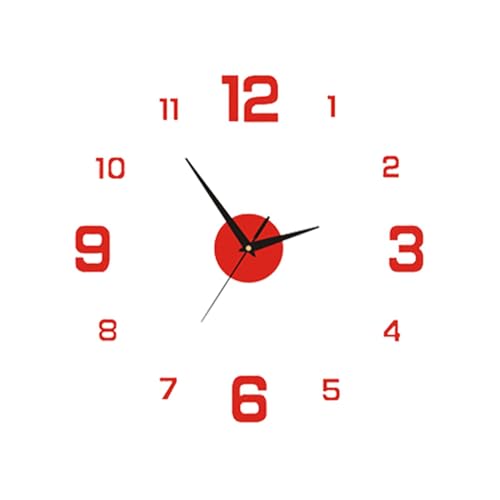 Reloj de pared sin marco – Adhesivo con números grandes, acento decorativo silencioso, pantalla minimalista para dormitorio y sala de estar | Decoración creativa de pared para oficina y cocina