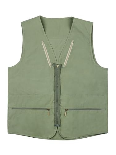 Image of Men's Poplin Outdoors Travel Sports Multi-Pockets Work Fishing Vest