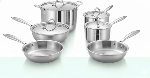 SMDE Made In 10-Piece Stainless Steel Cookware Set