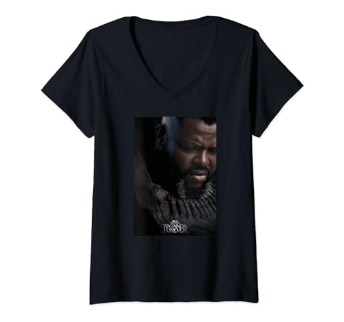 T-shirt Col V Black Panther Wakanda Forever M'Baku Poster pour homme en coton