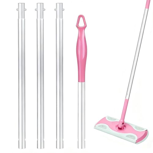 Aluminum Mop Handle Compatible with Swiffer Detachable Pink Extra Long Mop Handle for Swiffer