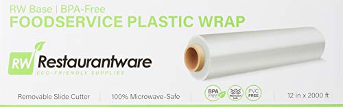 Image of Restaurantware-RW Base 12 Inch x 2000 Feet Cling Wrap, 1 Roll Microwavable Cling Film - With Removable Slide-Cutter, Clear Plastic Food Wrapping Film, Securely Seal And Keep Food Fresh