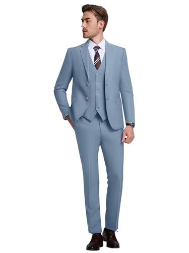 Men Suits Slim Fit Two Button Knit Suit 3 Piece Suits for Men Casual Wedding Suits Tuxedos Jacket Vest Pants Set