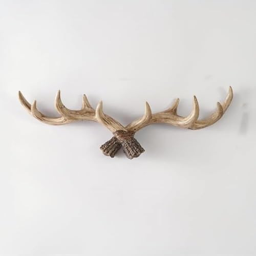 Citybaby 壁掛けフック 鹿の角 壁飾り インテリア アンティーク樹脂 手工芸品 北欧ファッション (48*17.5cm,A)