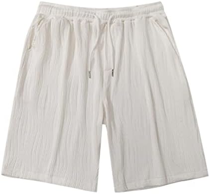 Mens Shorts Athletic Mesh Shorts Men Summer Solid Color Pants Elastic Band Loose Casual Sports Running Straight White