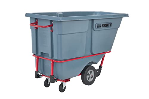 Image of Rubbermaid Brute Tilt Dump Truck /Trash Cart /Garbage Collection /Recycling 1 Cubic Yard Standard Duty 1250 lbs. Gray Distribution Centers /Warehouse /Manufacturing /Stadiums