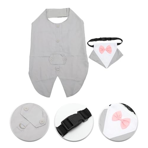 Disfraz Formal para Perro Talla L Gris miniatura 6