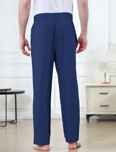 DITOK Men's Lightweight Pajama Pants Soft Lounge Sleep Joggers Adjustable Drawstring & Pockets All-Season Sleepwear3