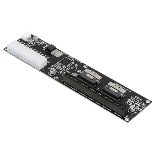 Image of Dual Slimline 8X SFF-8654 74Pin VROC to PCIE PCI-Express 16x Adapter with ATX 24Pin Power Switch Port