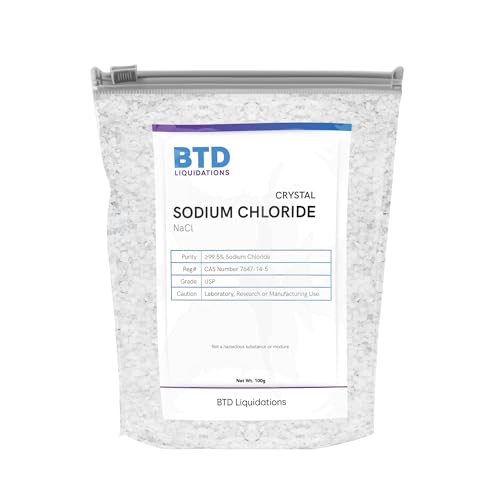 Sodium Chloride Crystal 99.5% Pure, USP Grade, CAS 7647-14-5 100g