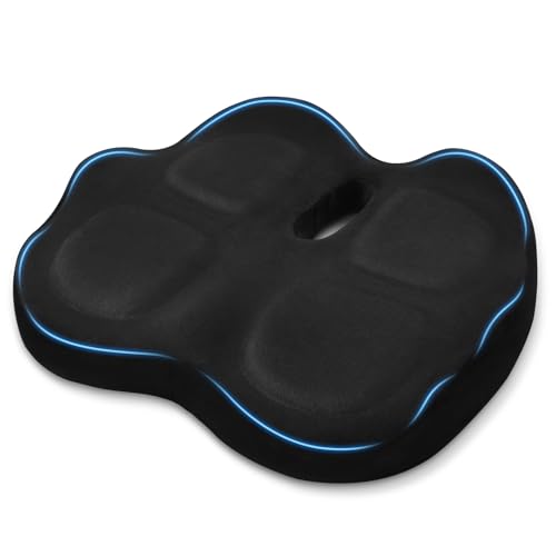 Retazly Coussin Coccyx Orthopédique, Coussin Chaise Bureau Ergonomique en Mousse à Mémoire de Forme, Coussin Sciatique Antidérapant pour Voiture, Bureau,...