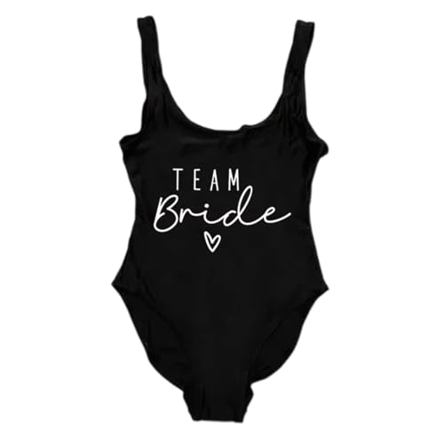 Maillot de bain EVJF Bride Team noir pour un enterrement de vie de jeune fille chic