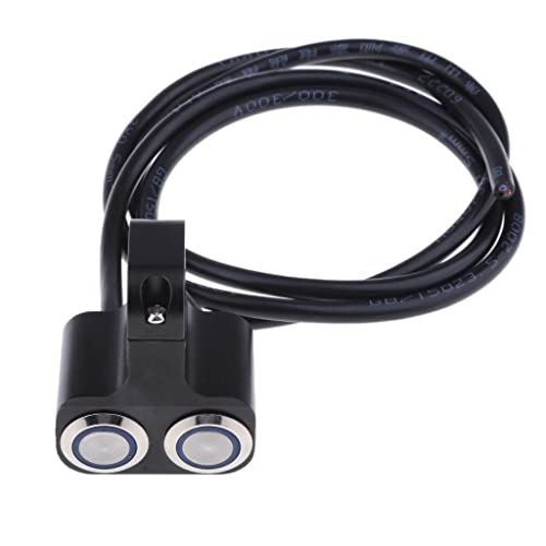 Interrupteur de guidon double bouton en alliage d'aluminium étanche pour phares de moto