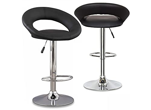 Deco In Paris Lot de 2 tabourets de Bar Noir JETI Cover