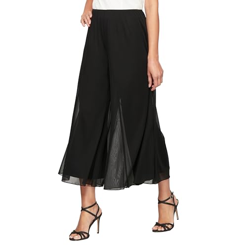 Image of Alex Evenings Women's Cropped Wide Leg Mesh Pant