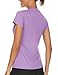 TACVASEN Women's Performance V Neck Workout Shirts Quick Dry Moisture Wicking Gym Tee Shirt Lightweight Running Tennis Top Gray Purple M