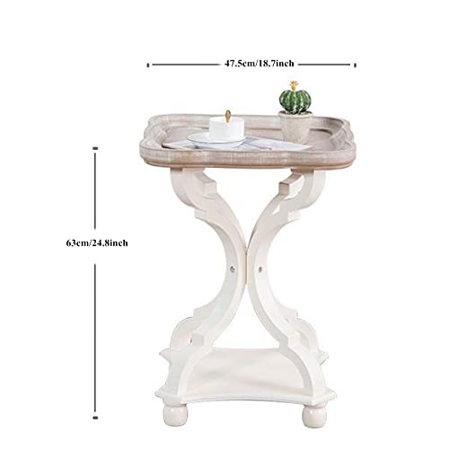 Mesa de centro con forma de flor de madera rústica para sofás en salón 4