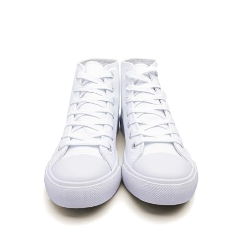Image of Women's High-Top Canvas Sneakers - Classic Lace-Up Casual Shoes with Extra Shoelaces - Comfortable, Stylish, and Durable