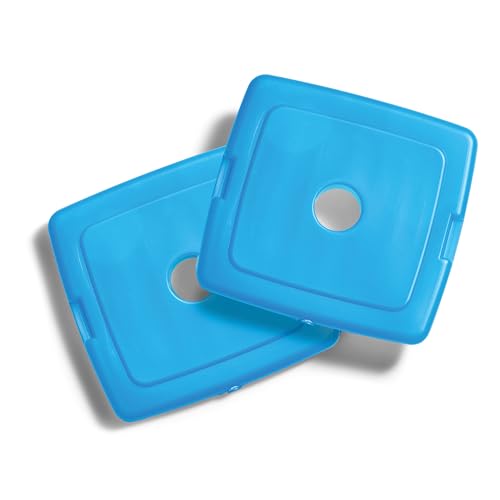 Fit & Fresh Cool Coolers Slim Reusable Ice Packs for Lunch Boxes, Lunch Bags and Coolers, Set of 4, Blue