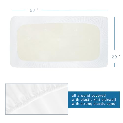 Crib Mattress Protector Waterproof 2 Pack Crib Sheets Fitted Mattress Pad Cover Soft Terry Breathable Fit for Toddler Bed up - 8" Machine Washable