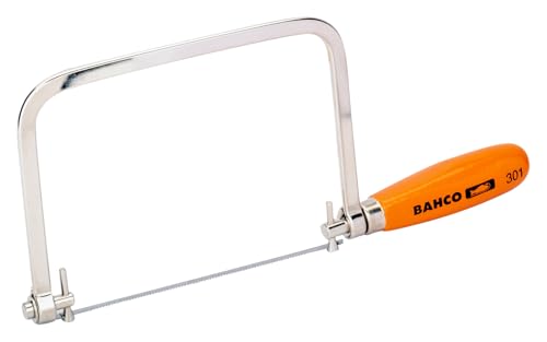 Bahco Coping Saw With Wooden Handle, 6-1/2 Inch, Nickel-Plated Steel Frame, Wooden Beech Handle,...