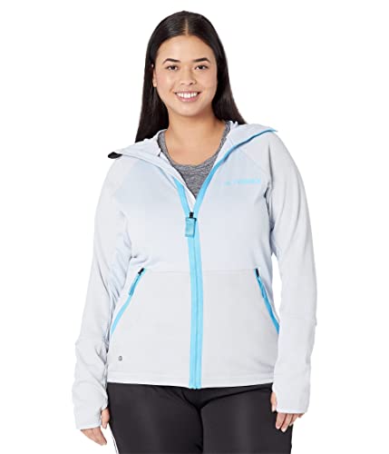 Image of adidas womens Terrex Tech Fleece Light Hooded Hiking Jacket