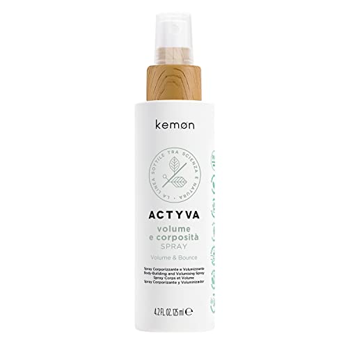 Kemon - Actyva Volume e CorpositĂ Bodyfying Spray, Azione Districante e Corporizzante, con Semi di Lino, Effetto Antistatico, Senza Siliconi - 125 ml