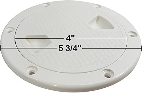 Salty Reef Marine Boat PVC Plastic Slip Resistant Deck Plate Storage Inspection Hatch White (4-Inch) - Thumbnail 4