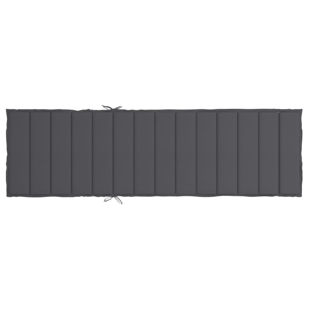 vidaXL Cuscino per Lettino Prendisole Elegante Resistente Arredi Tessili Esterni Sdraio Decorativo Antracite 200x60x3 cm in Tessuto Oxford
