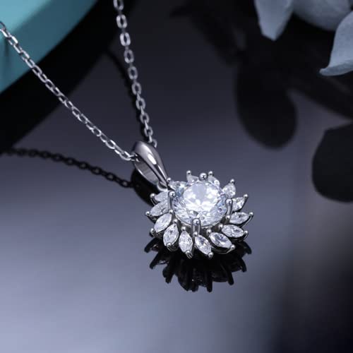 Collier pendentif moissanite en argent 18k, idéal du bureau aux soirées chic