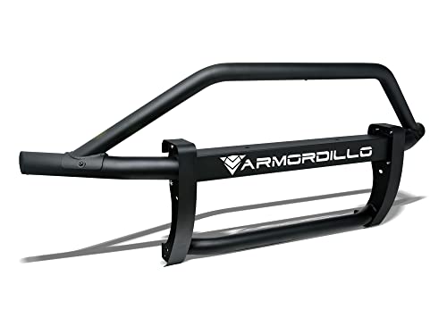Image of Armordillo AR Pre-Runner Guard Compatible With 2022-2024 Chevy Silverado 1500 Pickup Truck|8724187|Matte Black|Round Tube|Modular Steel Bumper Grille Guard