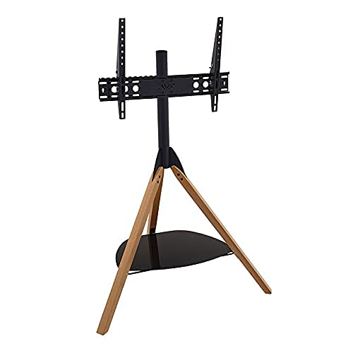 Buy AVF Hoxton TV Stand, Tripod TV Stand, Light Wood Legs Black Glass
