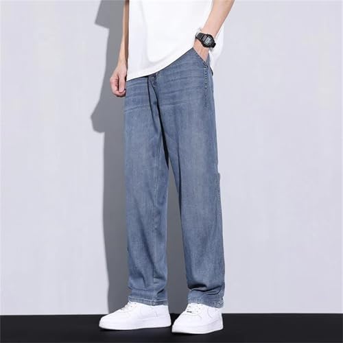 Men's Summer Jeans Thin Workwear Denim Pants Vintage Wide Leg Jogger Trousers Streetwear Fashion4