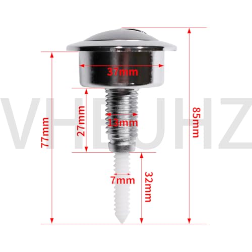 VHEUHZ Chrome Doppelspülkasten Druckknopf CF1003CP Kompatibel mit Twyford WC Druckknopf für Toilettenspülung Dual Taste Wassertankentleerung