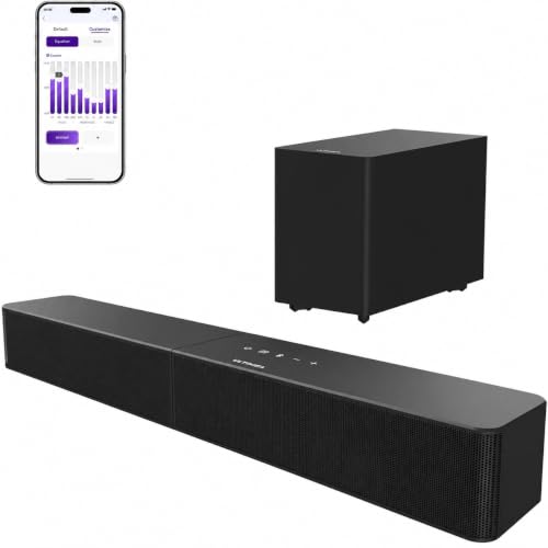 ULTIMEA Soundbar mit kabellosem Subwoofer VoiceMX & BassMX App-Steuerung Bluetooth 6.0 2.1ch Soundbar für TV Geräte Einstellbarer Bass HDMI Optisch Poseidon M30 2026