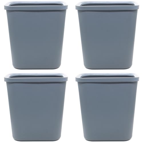 Set de 4 cestos de basura pequeños 8 litros celeste gris