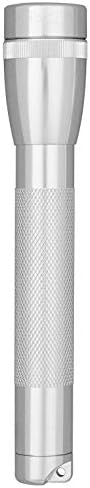 MagLite Mini Incandescent Flashlight – Compact, Water-Resistant, Twist On/Off, 2-Cell AA Battery-Powered with Holster – Silver