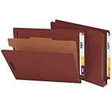 Smead End Tab Pressboard Classification File Folder with SafeSHIELD® Fasteners, 1 Divider, 2