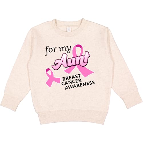inktastic for My Aunt - Breast Cancer Awareness Toddler Sweatshirt 5-6 Natural Heather 32305