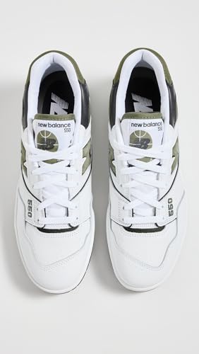 New Balance New Balance Men's 550 Sneakers, White/Dark Olivine, 8.5 Medium US