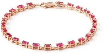 Galaxy Gold GG 14k Solid Rose Gold Tennis Bracelet 8 ct (CTW) Red...