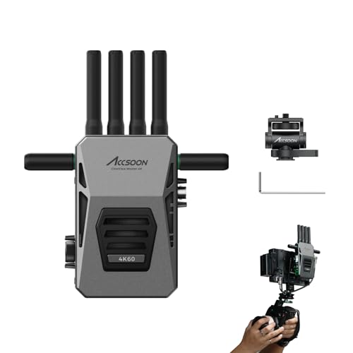 Accsoon CineView Master 4K Wireless Video Receiver, 4K60/1080p60 SDI&HDMI Video Transmission System, 2.4+5+6GHz Tri-Band 8202ft Range 25ms Lantency for Monitoring/Livestreaming-One Receiver